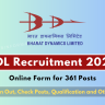 BDL Recruitment 2024 PDF: Online Form for 361 Posts, Check Eligibility and Apply to Process