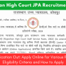 Rajasthan High Court Jr. Personal Assistant Recruitment 2024 Out: Apply Online for Various Posts, Eligibility Criteria and How to Apply