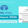 TATA Steel Recruitment 2024 Notification: Online Form Apply for Various Posts, Eligibility and How to Apply, टाटा स्टील भर्ती 2024 अधिसूचना जारी