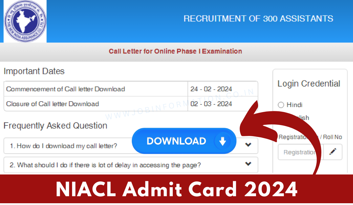 NIACL Admit Card 2024 Out for Prelims Written Exam and Hall Ticket Download Direct Link Given Here