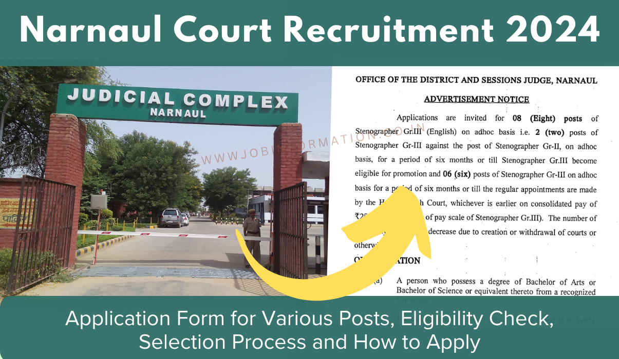 Narnaul Court Recruitment 2024 PDF: Form Apply for Various Posts, Eligibility Check, Selection Process and How to Apply