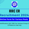 RRC ER Sports Quota Recruitment 2024 Notificatoin OUT Online Form for Various Group C, D Posts at rrcer.org