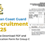 Indian Coast Guard Group C Recruitment 2025 Notification Out, Various Posts, Offline Form